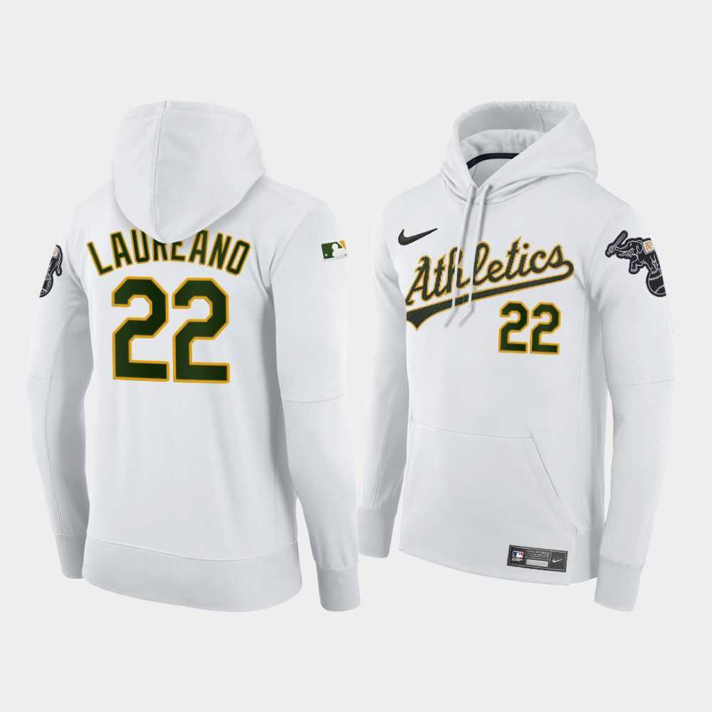 Men Oakland Athletics 22 Laureano white home hoodie 2021 MLB Nike Jerseys